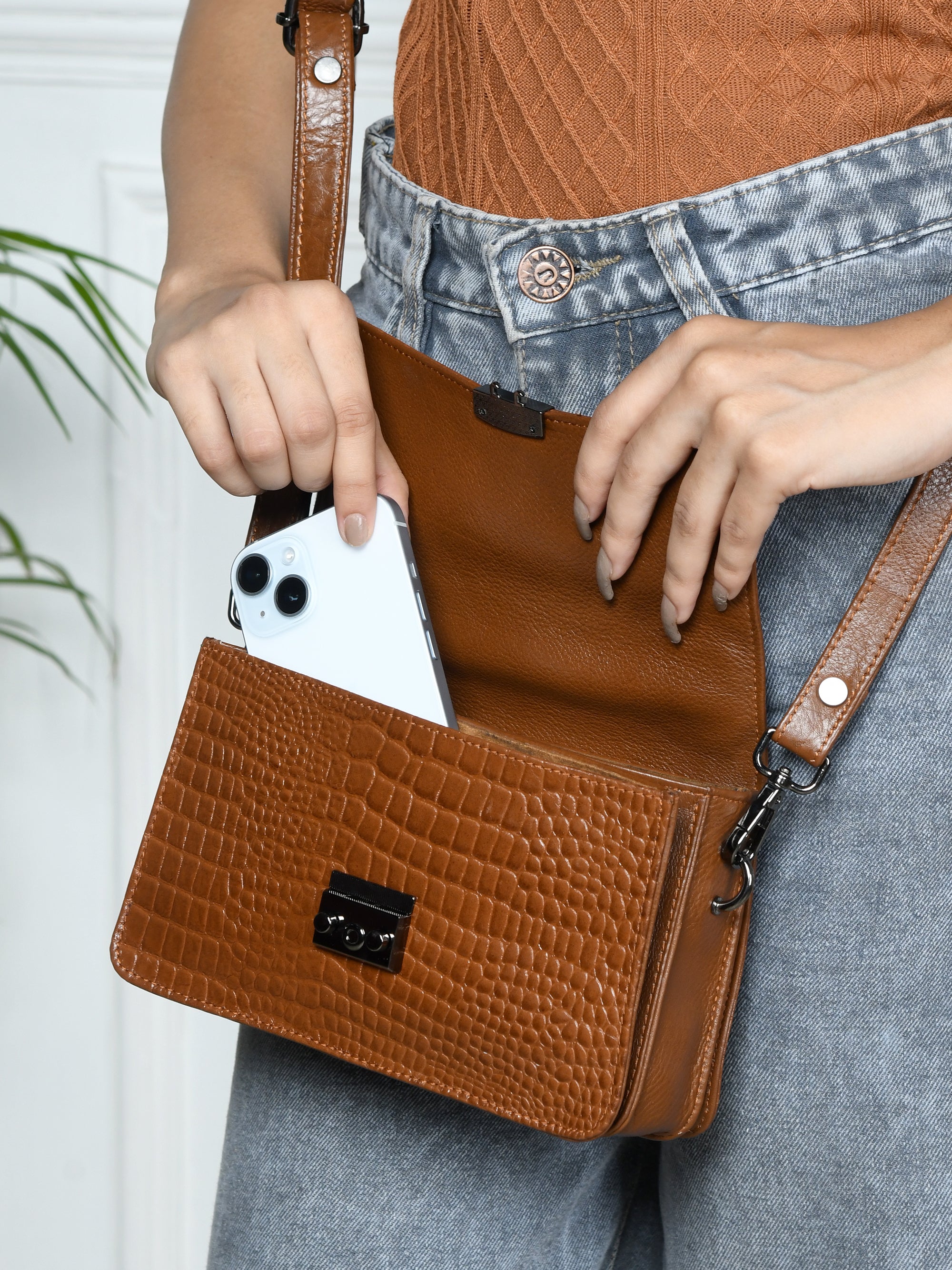 Imperial Croc Luxe Satchel Bag